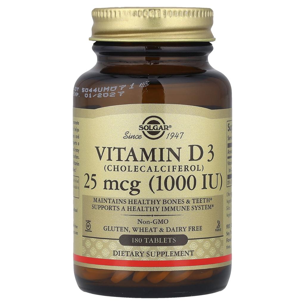 Vitamin D3, 25Mcg(1,000Iu), 180 Tablets