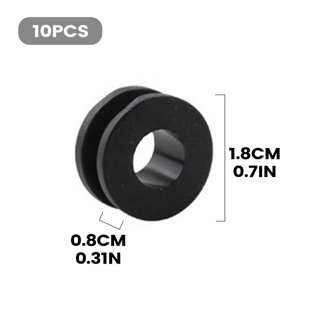 10Pcs Motorcycle Body Side Cover Black Rubber Grommet Fairing Washer Bolts Fixed Rubber Ring Motorcycle Exterior Accessories