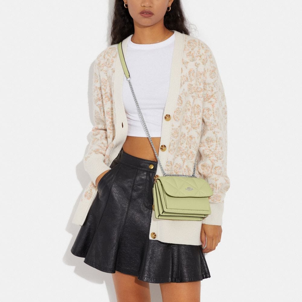 New COACH Klare Leather Chain Bag, Shoulder Bag, Crossbody Bag Mini Women's Grass Green CJ526-SVM97