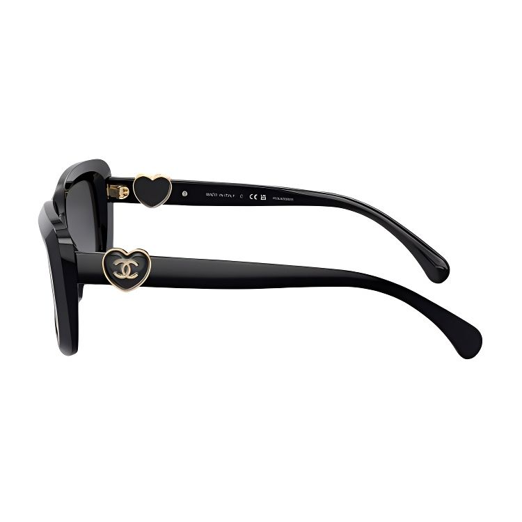 Chanel Logo Acetate Irregular Frame Sunglasses Unisex sunglasses Black CH5520