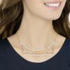 Swarovski Gold And Silver Color Block Dress Necklace White Women necklace 5265587