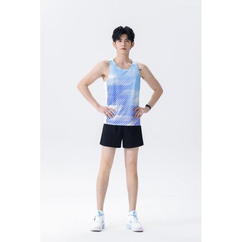 Men Women Running Track Suit Set Athletic Training Vest Marathon Competition Sportswear Breathable Quick Dry