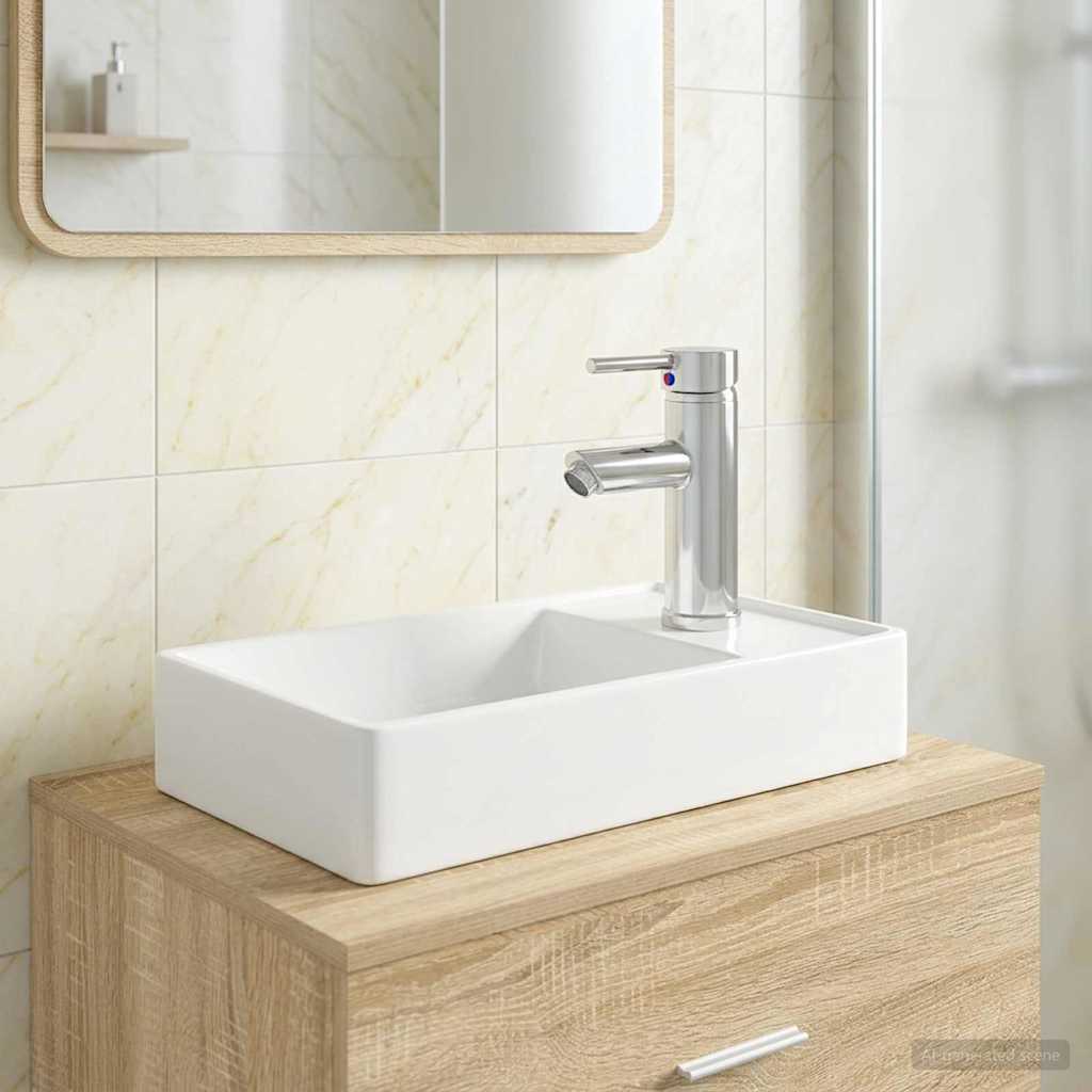 Bathroom Sink Chrome 40.5 x 22.5 x 11.5 cm Metal