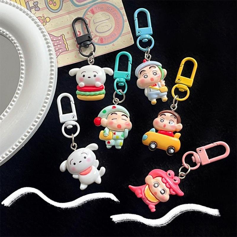 Брелок с рисунком мелка Xiaoxin, милый японский кулон, брелок для ключей, рюкзак, подвески, украшения для автомобиля, аксессуары для сумки