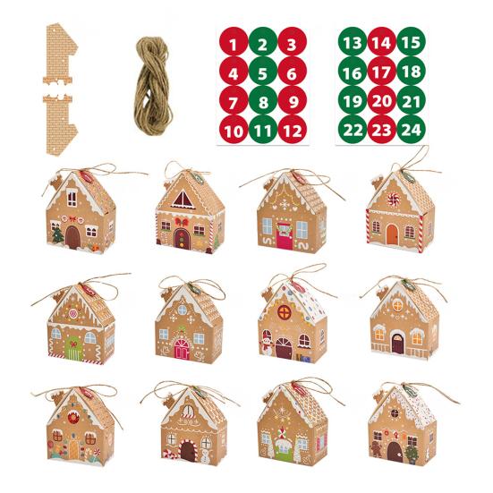 Christmas House Gift Box Set 3D Pop Up Cottage Gift Box Festive Holiday Packaging for Cookies Sweets Toys