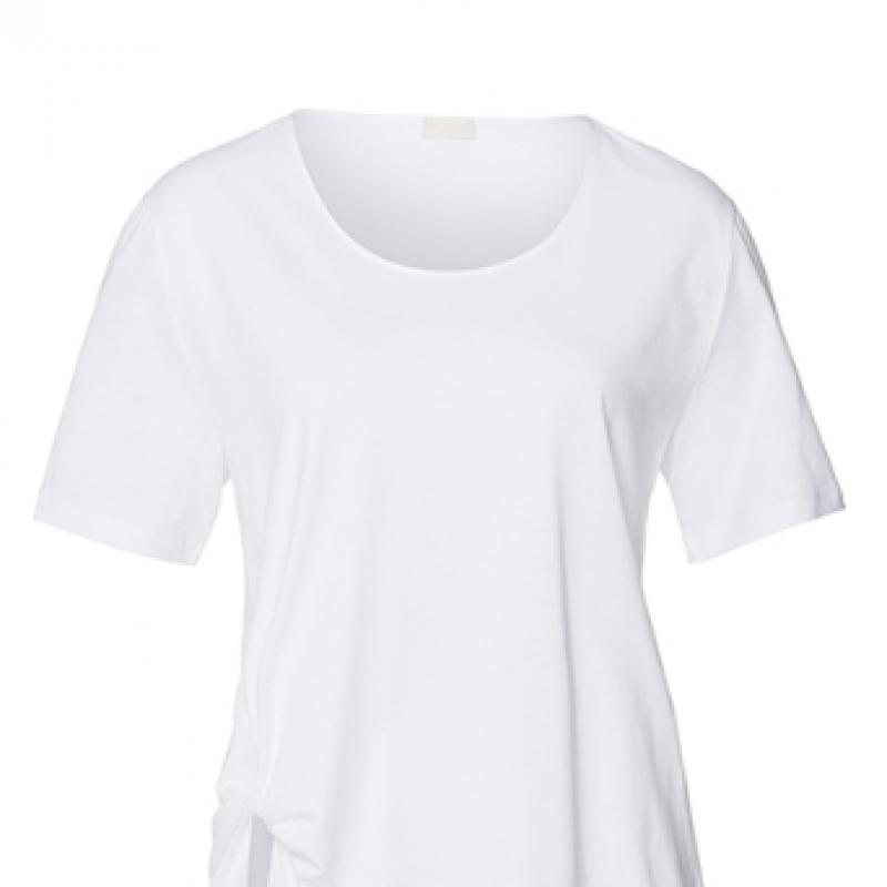 Hanro Хлопковый топ с круглым вырезом natuRal shiRt 78402 Белый Sea bReeze