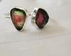 Natural Two Raw  Watermelon Tourmaline 925 Sterling Silver Ring 7 US Gift, A 52