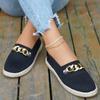 Fashion 2024 Women's Shoes Metal Decoration Women's Vulcanize Shoes Fashion Slip-on Casual Flat Shoes New Mesh Plus Size Flat Low Heels