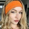 Широкая эластичная повязка на голову с двойным рядом металлических шипов, обертка для волос, новая спортивная повязка на голову, спортивная активность