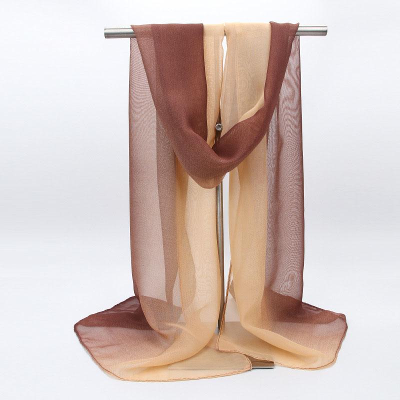 Silk Scarf For Women In Summer Fashionable Shawl Thin And Versatile Spring And Autumn Sand Scarf Long Chiffon Small Strip Scarf