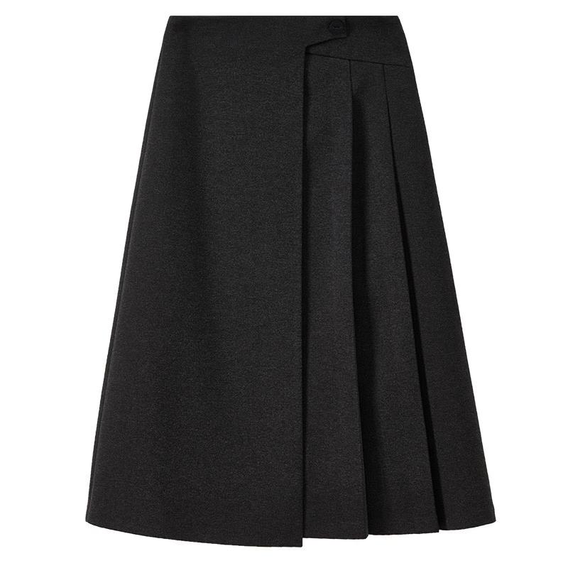 Shangdubila Women's Winter High-Waist Pleated A-Line Skirt