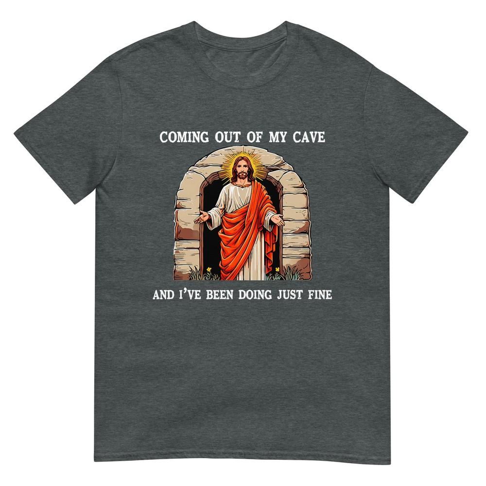 Funny Easter Jesus Coming Out Of My Cave Retro Humor Easter TShirt