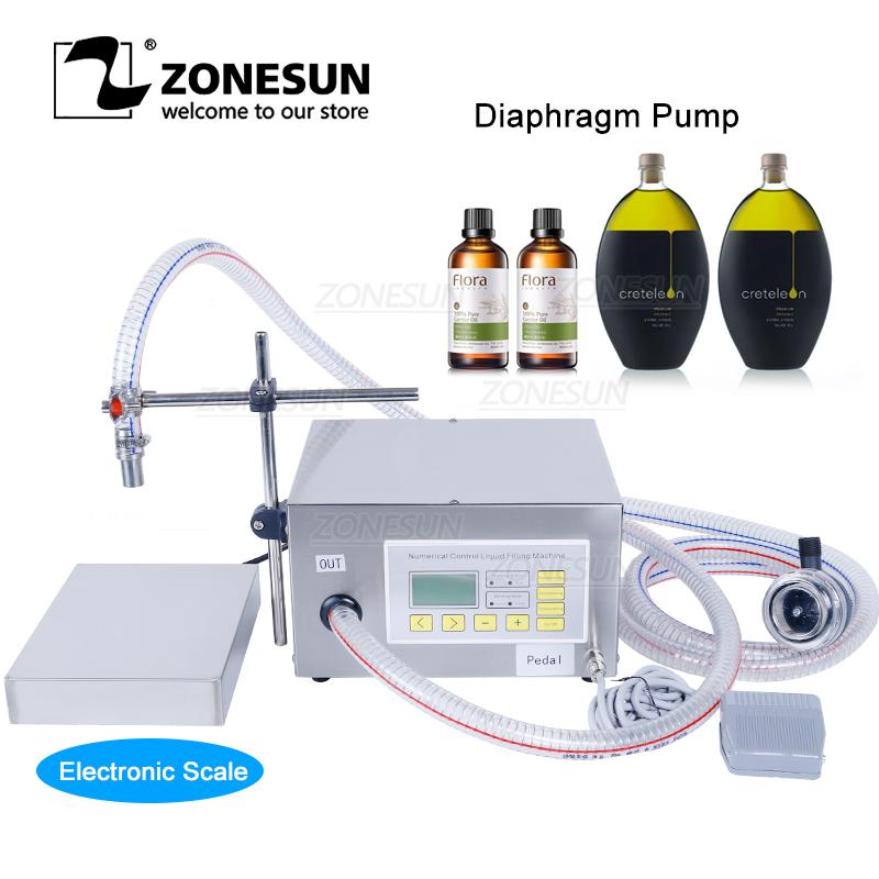 ZONESUN ZS-DP621W Semi automatic Liquid Weighing and Filling Machine Edible Oil Milk Diaphragm Pump Water Bottle Filler