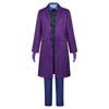 Heath Ledger Joker Purple Long Trench Coat Halloween Cosplay Costume Superhero Roleplay Outfit