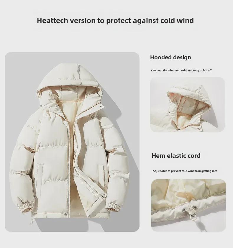 Men's and Women's Hooded Down Jacket - Thick Cotton Coat for Autumn and Winter