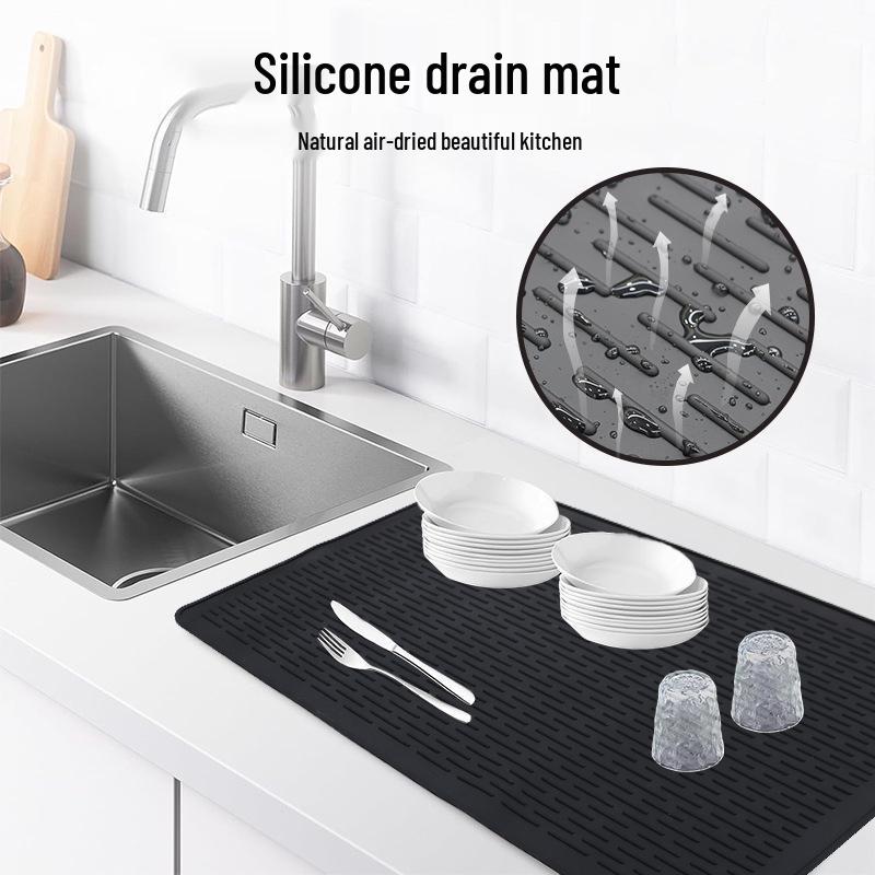 Silicone Non-slip Heat-Resistant Stove Mat - Draining & Anti-scald Placemat for Kitchen and Dining Table.