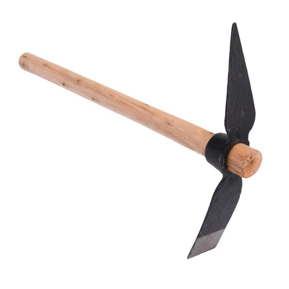 Wood Handle Pick Axe Double Sided Garden Pick Mattock Durable Pick Mattock Hoe Outdoors Climbing
