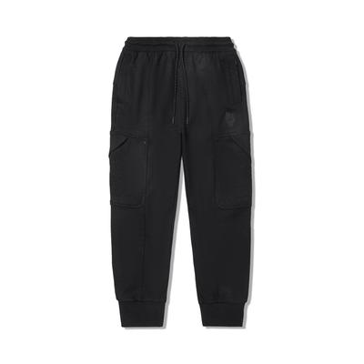Li Ning X Джеки Чан Коллаборация Серия Кунг-фу Удобные Простые Брюки с манжетами на шнуровке Свободные Повседневные Мужские брюки Черный AKLV617-2