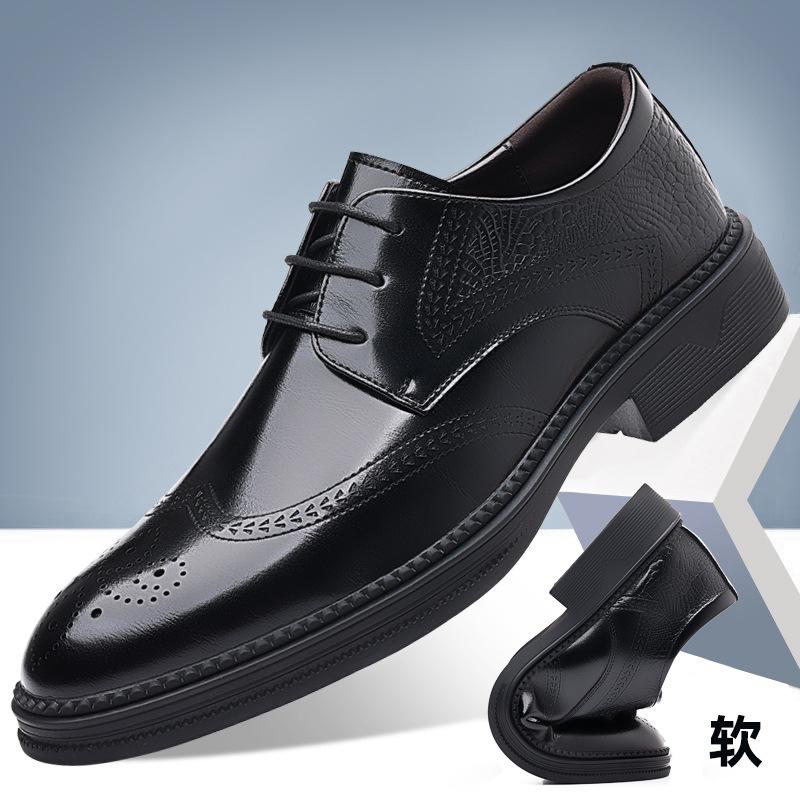 Модные туфли-броги из коровьей кожи для мужчин, весна-осень, новые дизайнерские модные повседневные свадебные туфли для мужчин, однотонные туфли для мужчин