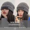 Унисекс Вязаная Шерстяная Шапка для Осени/Зимы - Большой Размер, Для Маленького Лица, Мешковатый Стиль, Теплая для Пар