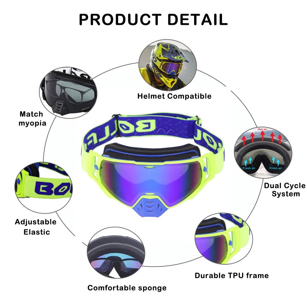 Vintage Motorcycle Goggles with Detachable Nose Pad UV400 Protective Sunglasses Dustproof Motorcycle Glasses for Desert Trails