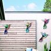 Sun-resistant Hummingbird Bird Iron Artificial Wall Artwork No Odor Craft Wall Ornament Window Decor