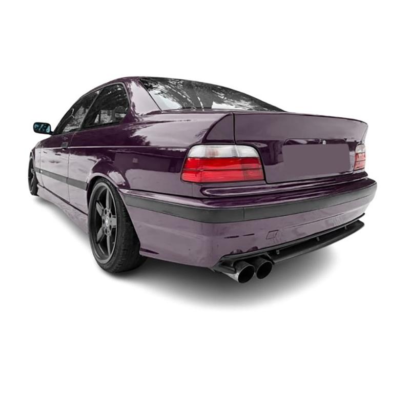 Для BMW 3 серии E36 1990-2002 M3 / M Sport Стилизованный светодиодный задний сплиттер бампера, спойлер-губа, диффузор, глянцевый черный