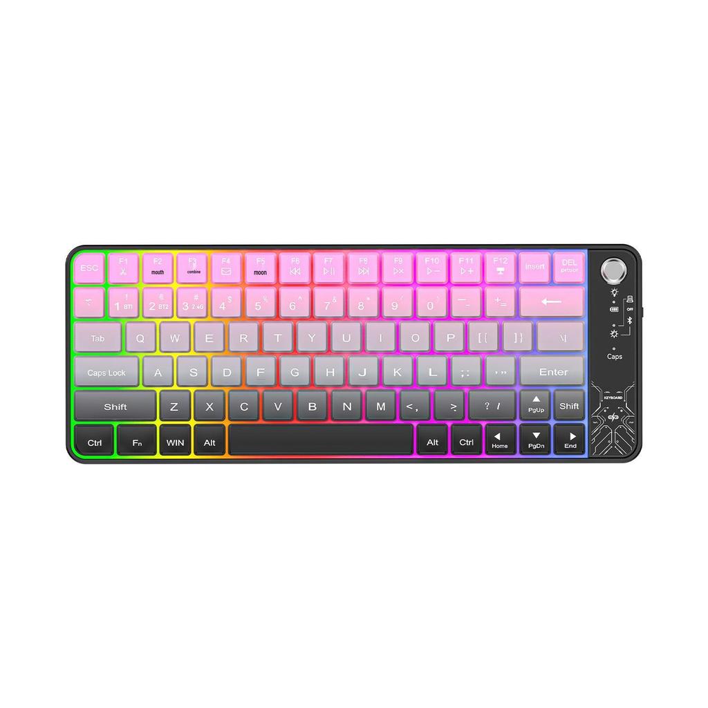 K27 Ультратонкая RGB Беспроводная Bluetooth Игровая Клавиатура - Бесшумная, Двухрежимная, Светящиеся Градиентные Цвета, Перезаряжаемая.
