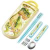 Children's Lunch Box Trio Set Chopsticks Spoon Fork Kids Cutlery Antibacterial Treatment Easy To Open Sliding Type Made In Japan Gigantosaurus