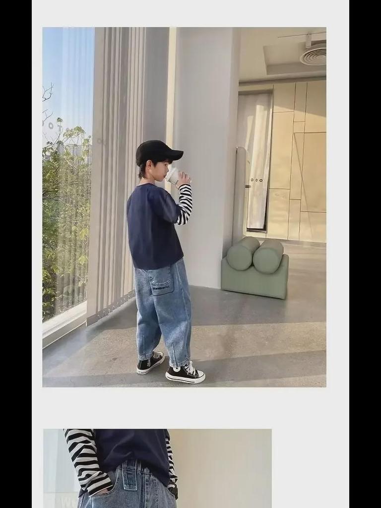 Весна 2024 Модные джинсы для мальчиков - Осенняя коллекция для детей среднего и старшего возраста