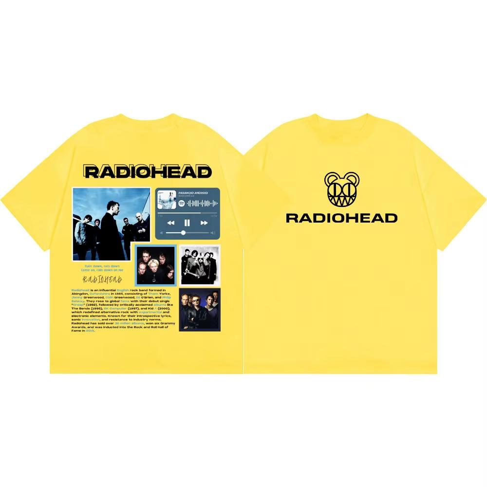 Summer Hot Sale Rock Band Radiohead Album Merch T Shirt Unisex Unisex Fashion Vintage Tshirts Breathable And Comfortable Clothes