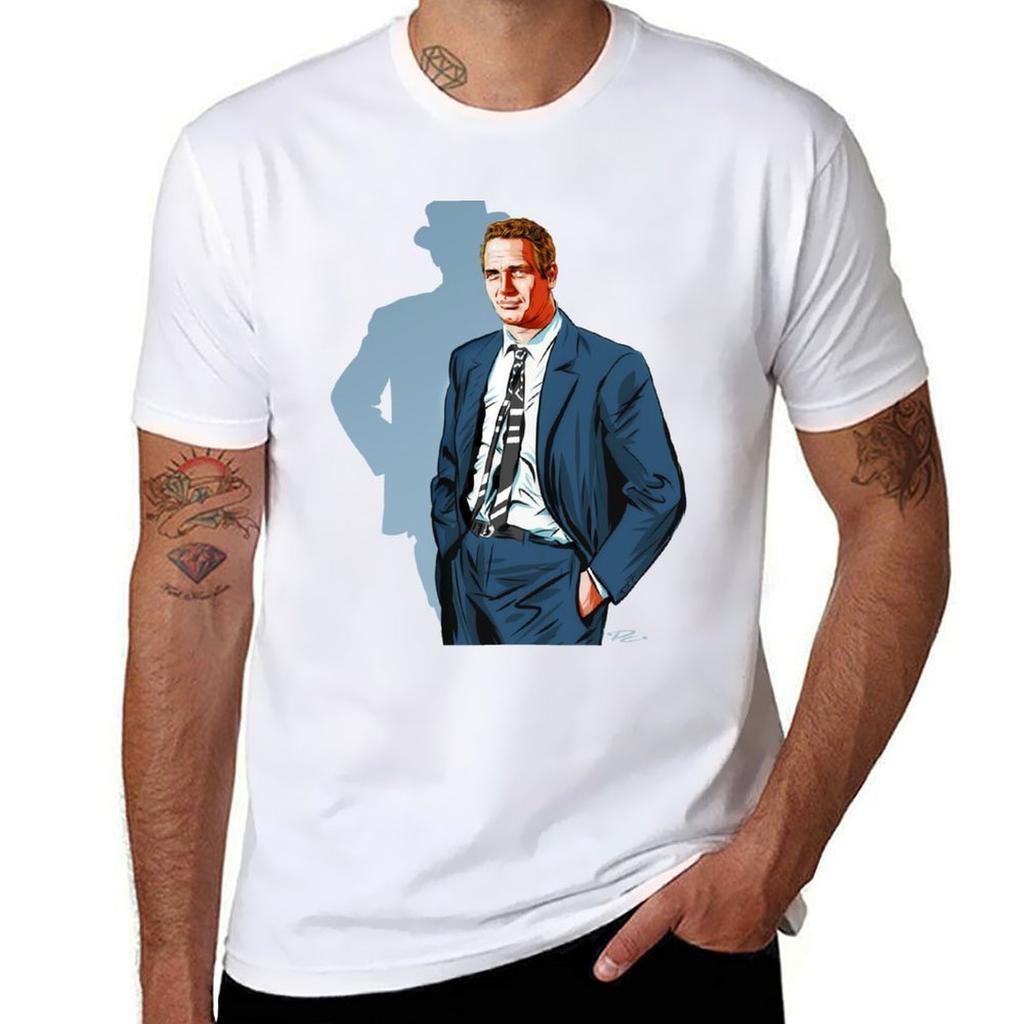 Paul NewUnisex An illustration by Paul Cemmick TShirt Stain Resistant Casual Tee