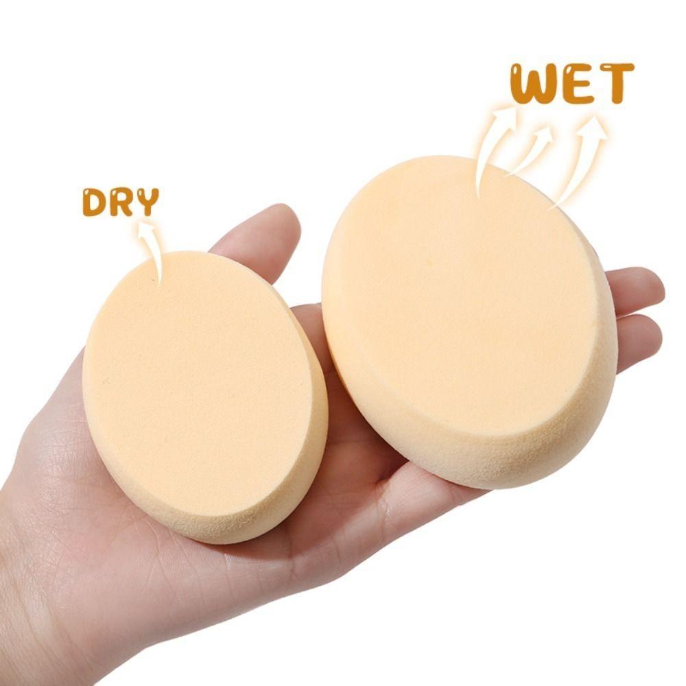 2pcs Cosmetic Puff Concealer Foundation Cream Powder Puff Oval Wet And Dry Usable Makeup Spong Puff