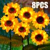 1/3 Head LED Solar Simulation Sunflower Lights Garden Yard Lawn Night Lights Landscape Lamp Home Decoration Flower Light