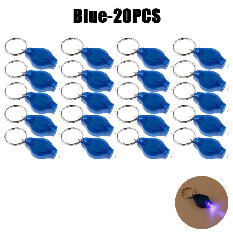 100 шт. мини светодиодный брелок фонарь УФ-фонарик УФ-свет карманный аварийный фонарь мини-фонарик черный свет брелок фонарики