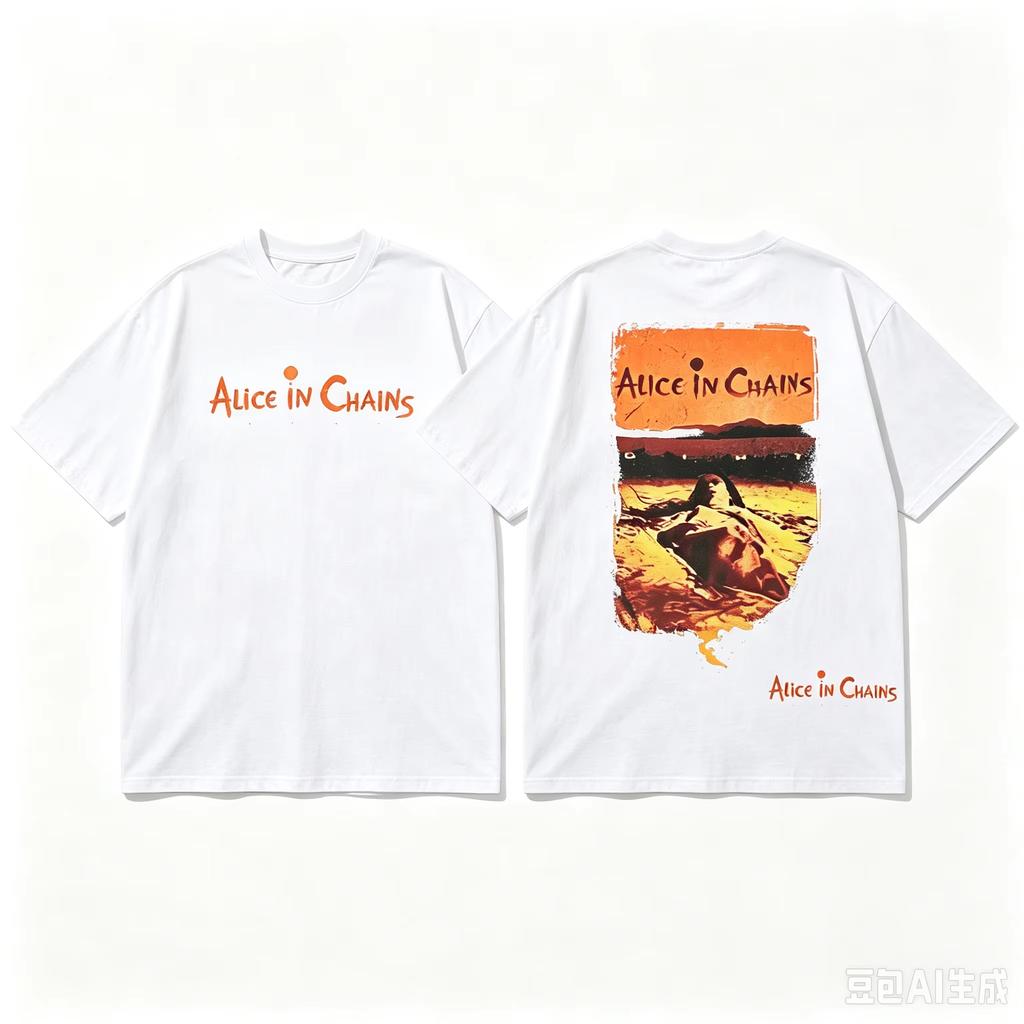 2026 New Alice In Chains Album Cover Graphic‑Print Unisex Short‑Sleeve T‑Shirt, Street‑Style Casual Vacation Summer Top