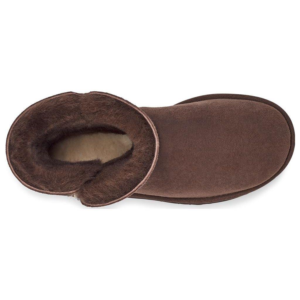 UGG Другие Теплые Нескользящие Однотонные Плоские Зимние Сапоги до Середины Икры на Молнии Женские зимние сапоги Каштановые 1112480-BCDR