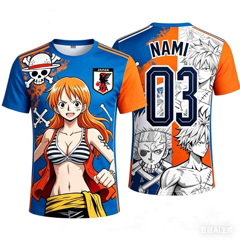 Лето 2026 Япония One Piece Луффи Футбольная Майка Мужская Футболка Специальная Футбольная Майка Взрослая Семейная Совпадающая Быстросохнущая Футболка