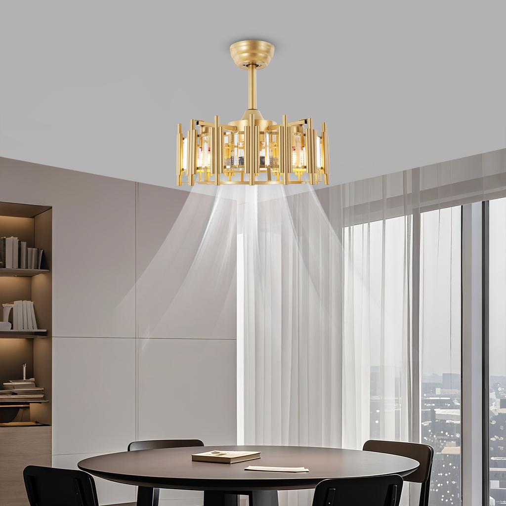 Bymaocar 20-дюймовый потолочный вентилятор со светом, светодиодная люстра 60 Вт, полувстраиваемый светильник, подвесной светильник для помещений/улиц, светильник с дистанционным управлением, низкий уровень шума