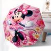 Disney Minnie Mouse, Pink Theme Themed automatic opening and closing folding umbrella, portable - durable, 8-rib umbrella frame, very suitab