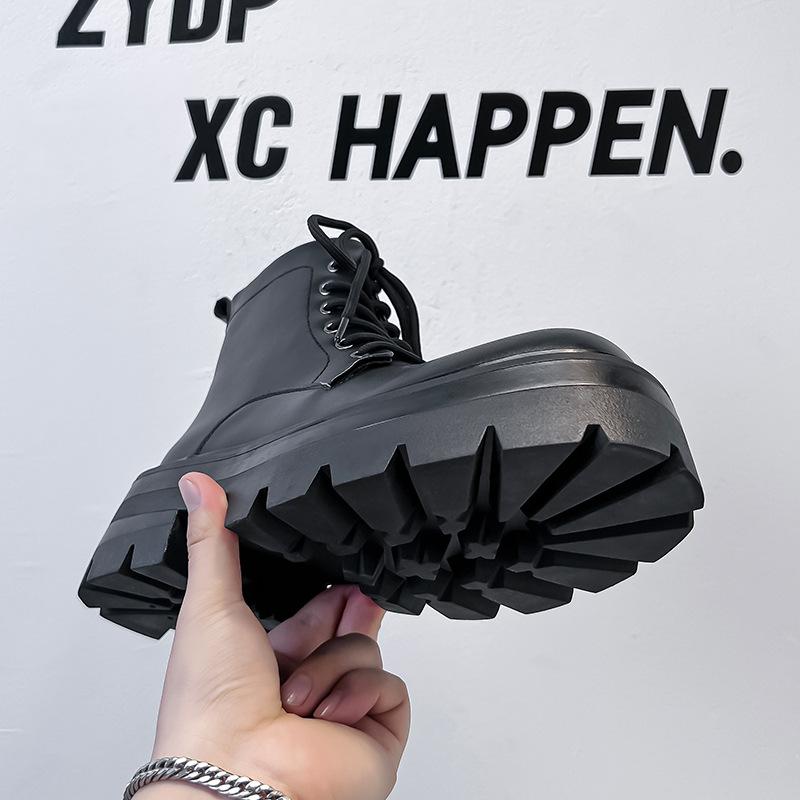 Ботинки Martin мужские, новые осенне-зимние бархатные кожаные ботинки в британском стиле с завышенной средней высотой голенища 70066-A