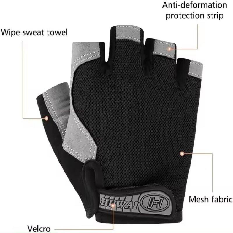Outdoor Sports Gym Fitness Breathable Non Slip Men's and Women's Half Fingered Gloves Summer Fishing Bicycle Fingerless Gloves