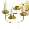 Gold Candle Holders Metal Round Candlestick Display Stand Advent Wreath Candle Stick Holders Home Wedding Candlestick Ornament