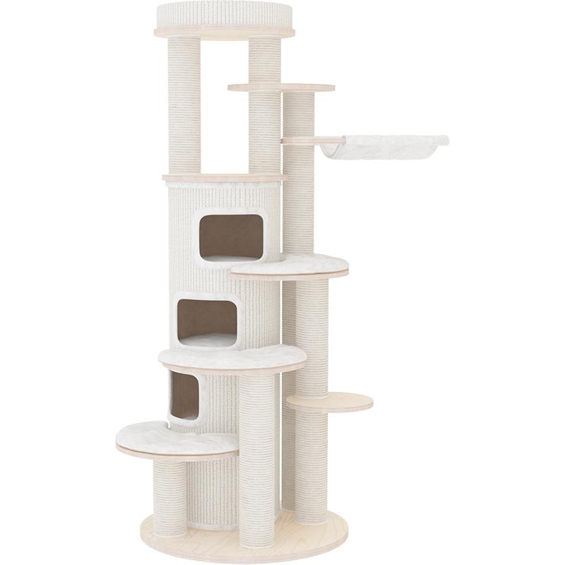 Multi-layer Luxury Cat Tree Climbing Frame Hammock Condo Kittens Interactive Sisal Scratching Post Plush Cat Tree
