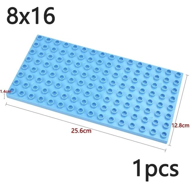 Duploes Big Size Baseplate Multiple Sizes 16x16 8x8 4x4 Bricks Assembly Plates Large Particles Figures Building Blocks Kid Toys