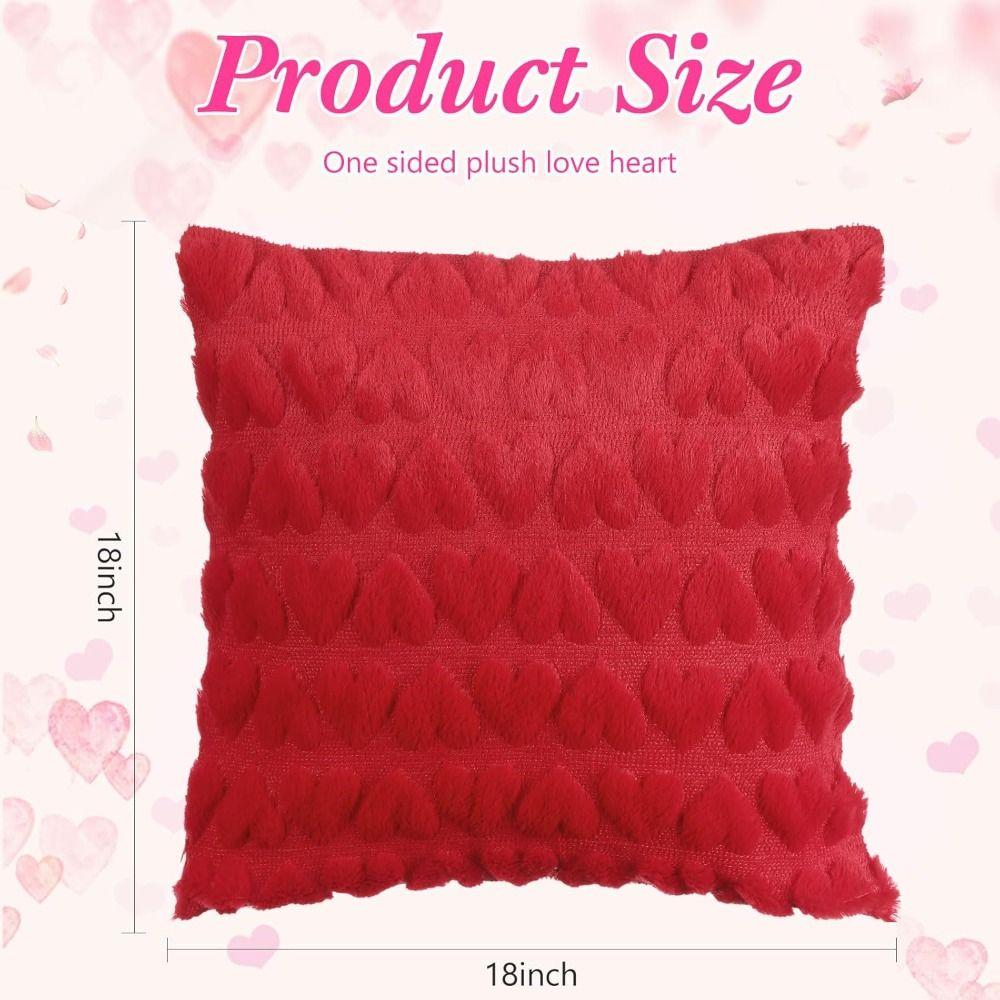 Fluffy Plush Pillow Covers Super Soft Decorative Pillowcase Cushion Cover for Valentines Day