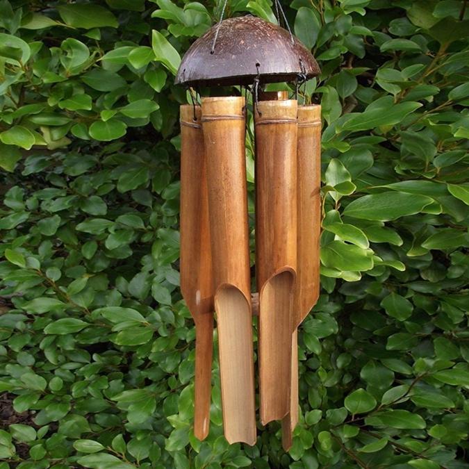 Bamboo Wind Chimes Big Bell Craft Handmade Indoor and Outdoor Wall Hanging Wind Chime Room Home Decoration