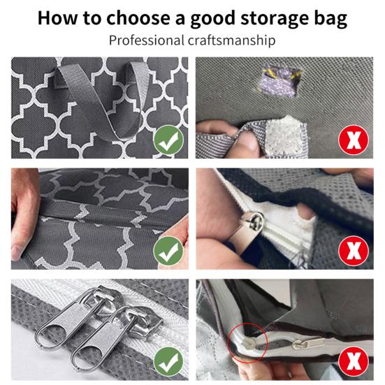 3 шт. сумка для хранения из нетканого материала с прозрачным окном на молнии, сверхмощная портативная ручка, складная пыленепроницаемая стеганая сумка для одежды