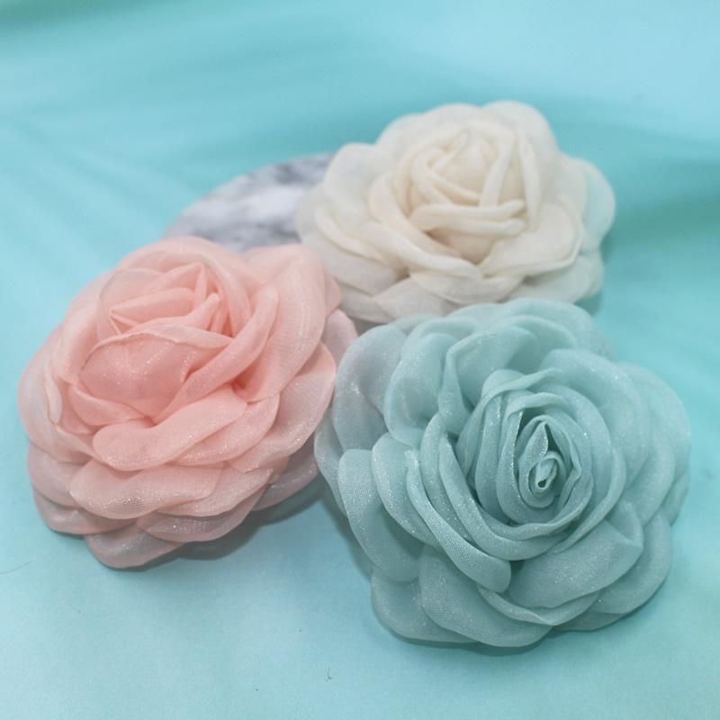Fabric Camellia Flower Brooches For Women Clothing Jewelry Party Accessories