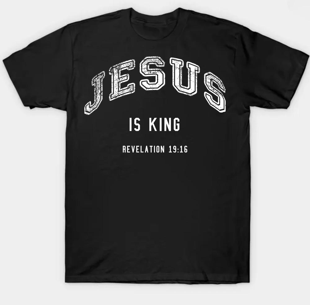Jesus Is King Revelation Adult Small-3XL Black Fan Art Christian Unisex T-Shirt